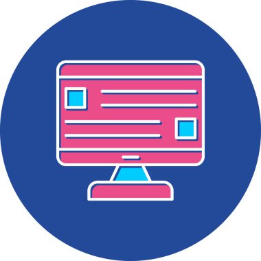 Web Kullanımı için Bilgisayar Simgesi, Vektör İllüstrasyonu