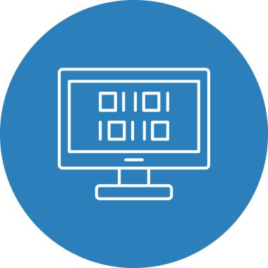 Web Kullanımı için İkili Kod Simgesi, Vektör İllüstrasyonu