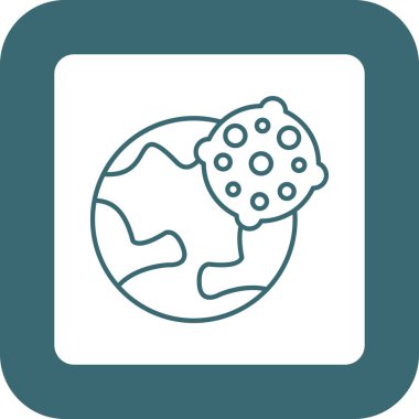 Web Kullanımı için Asteroid Simgesi, Vektör İllüstrasyonu