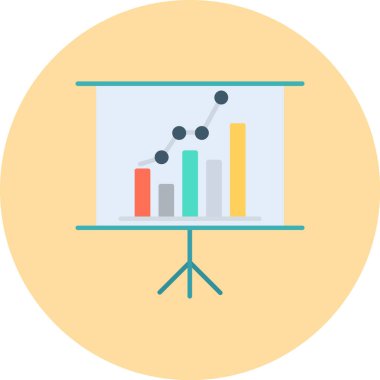 Web Kullanımı için Sunum Simgesi, Vektör İllüstrasyonu