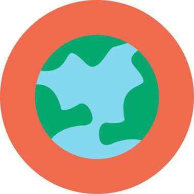 Web Kullanımı için Dünya Simgesi, Vektör İllüstrasyonu