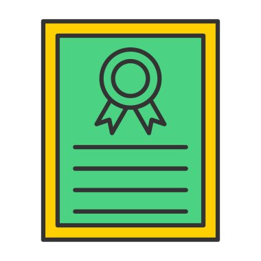 Web Kullanımı için Sertifika Simgesi, Vektör İllüstrasyonu