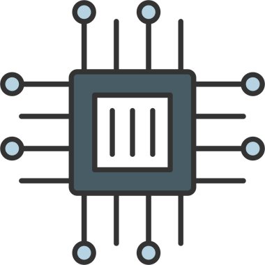 Web Kullanımı için İşlemci Simgesi, Vektör İllüstrasyonu