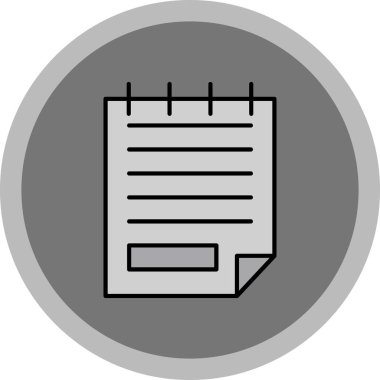 Web Kullanımı için Not Simgesi, Vektör İllüstrasyonu