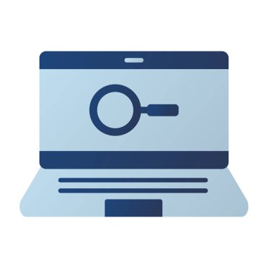 Web Kullanımı için dizüstü bilgisayar simgesi, Vektör İllüstrasyonu