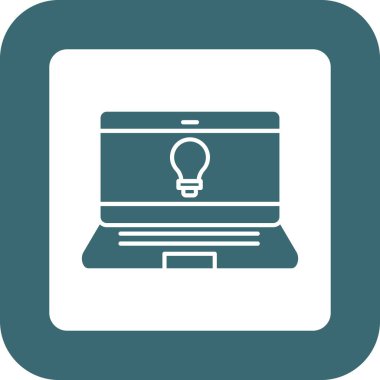 Web Kullanımı için dizüstü bilgisayar simgesi, Vektör İllüstrasyonu