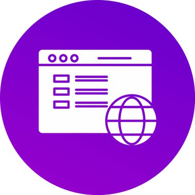 Web Kullanımı için Web Sayfası Simgesi, Vektör İllüstrasyonu