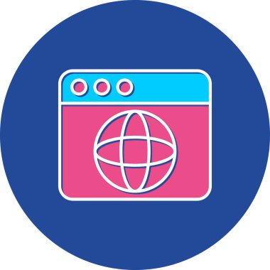 Web Tarayıcı Simgesi, Web Kullanımı için Vektör İllüstrasyonu