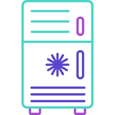 Web kullanımı için Buzdolabı Simgesi, Vektör İllüstrasyonu