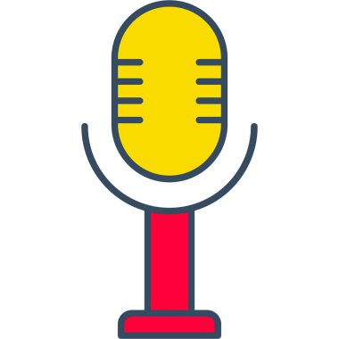 Web Kullanımı için Mikrofon Simgesi, Vektör İllüstrasyonu