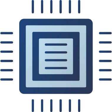 Web Kullanımı için İşlemci Simgesi, Vektör İllüstrasyonu