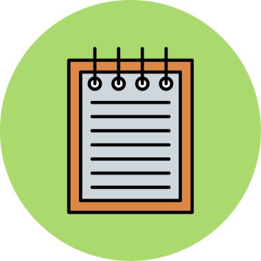 Web Kullanımı için Not Simgesi, Vektör İllüstrasyonu