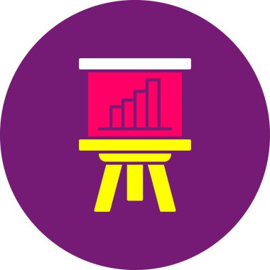 Web Kullanımı için Sunum Simgesi, Vektör İllüstrasyonu