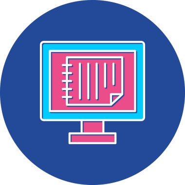 Web Kullanımı için Çevrimiçi Notlar Simgesi, Vektör İllüstrasyonu