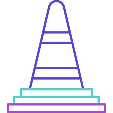 Web Kullanımı için Trafik Konisi Simgesi, Vektör İllüstrasyonu