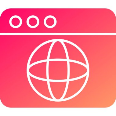Web Tarayıcı Simgesi, Web Kullanımı için Vektör İllüstrasyonu