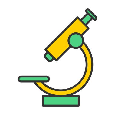 Web Kullanımı için Mikroskop Simgesi, Vektör İllüstrasyonu