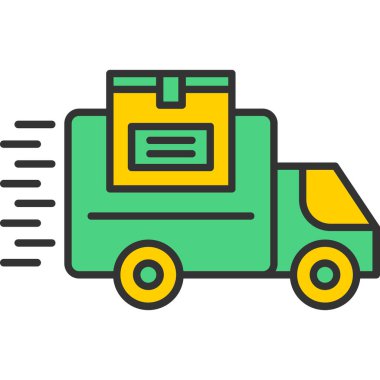 Web kullanımı için Taşıma Aracı Simgesi, Vektör İllüstrasyonu