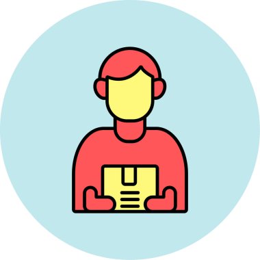 Web Kullanımı için Kurye Simgesi, Vektör İllüstrasyonu