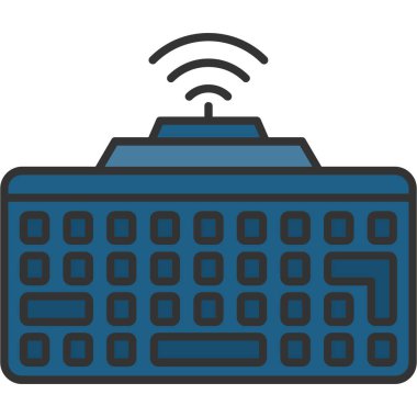 Web Kullanımı için Kablosuz Klavye Simgesi, Vektör İllüstrasyonu