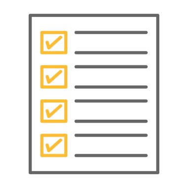 Web Kullanımı için Kontrol Listesi Simgesi, Vektör İllüstrasyonu