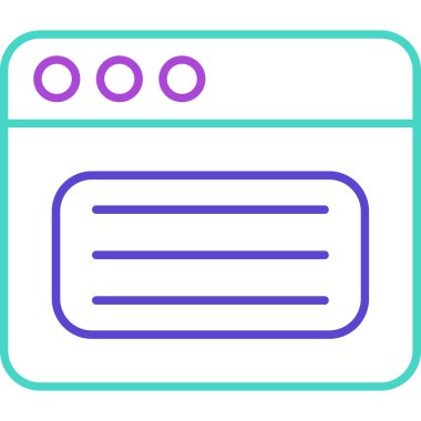 Web Tarayıcı Simgesi, Web Kullanımı için Vektör İllüstrasyonu