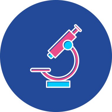 Web Kullanımı için Mikroskop Simgesi, Vektör İllüstrasyonu