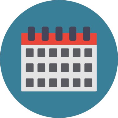 Web Kullanımı için Takvim Simgesi, Vektör İllüstrasyonu