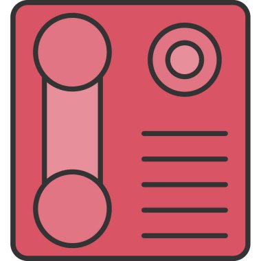 Web Kullanımı için Wall Phone Simgesi, Vektör İllüstrasyonu