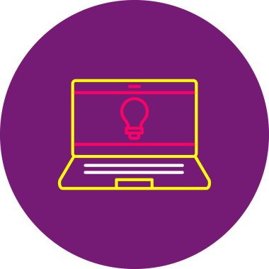 Web Kullanımı için dizüstü bilgisayar simgesi, Vektör İllüstrasyonu