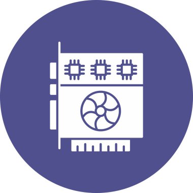 Web Kullanımı için Grafik Kart Simgesi, Vektör İllüstrasyonu
