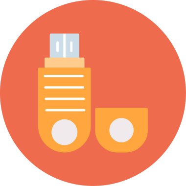 Web Kullanımı için Pendrive Simgesi, Vektör İllüstrasyonu