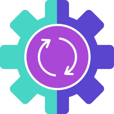 Cogwheel Simgesi, Web Kullanımı için Vektör İllüstrasyonu