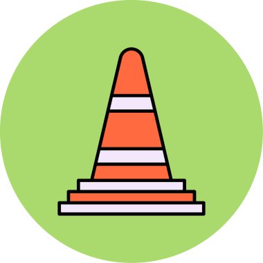 Web Kullanımı için Trafik Konisi Simgesi, Vektör İllüstrasyonu