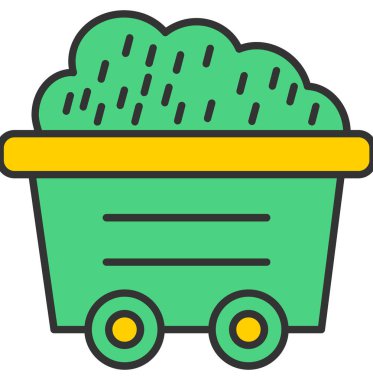 Vagon Simgesi, Web Kullanımı için Vektör İllüstrasyonu