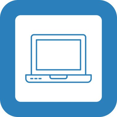 Web Kullanımı için dizüstü bilgisayar simgesi, Vektör İllüstrasyonu