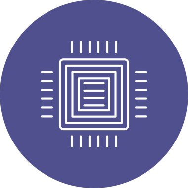 Web Kullanımı için İşlemci Simgesi, Vektör İllüstrasyonu