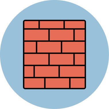 Web Kullanımı için Duvar Simgesi, Vektör İllüstrasyonu