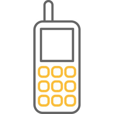 Web Kullanımı için Eski Cep Telefonu Simgesi, Vektör İllüstrasyonu