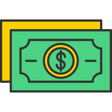 Web Kullanımı için Para Simgesi, Vektör İllüstrasyonu