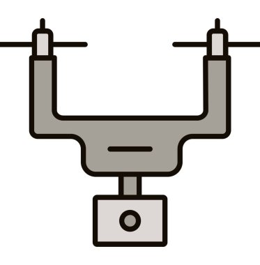 Web Kullanımı için Kamera Drone Simgesi, Vektör İllüstrasyonu