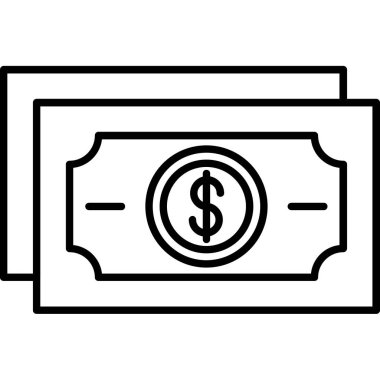 Money.svg Simgesi, Web Kullanımı için Vektör İllüstrasyonu