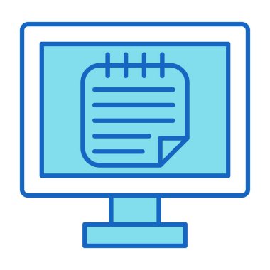 Web Kullanımı için Çevrimiçi Notlar Simgesi, Vektör İllüstrasyonu