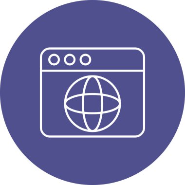 Web Tarayıcı Simgesi, Web Kullanımı için Vektör İllüstrasyonu