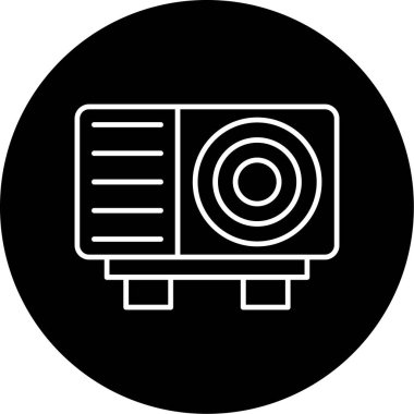 Web Kullanımı için Projektör Simgesi, Vektör İllüstrasyonu