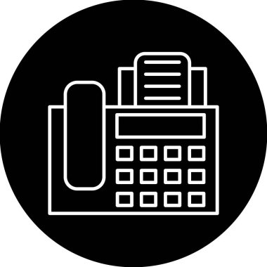 Web kullanımı için Telefon Faks Simgesi, Vektör İllüstrasyonu