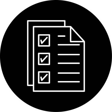 Web Kullanımı için Kontrol Listesi Simgesi, Vektör İllüstrasyonu