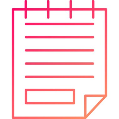 Web Kullanımı için Not Simgesi, Vektör İllüstrasyonu