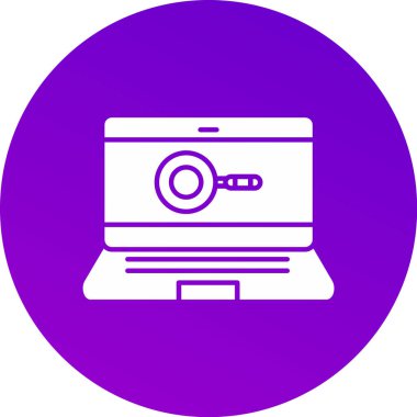 Web Kullanımı için dizüstü bilgisayar simgesi, Vektör İllüstrasyonu