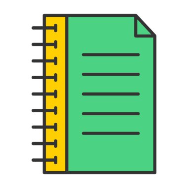 Web Kullanımı için Not Defteri Simgesi, Vektör İllüstrasyonu